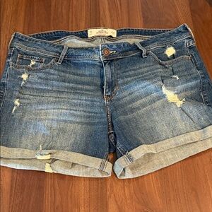 Hollister Blue Distressed Jean Shorts
